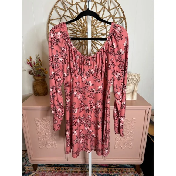 Women's Lily Rose Pink Floral Dress Size L - Picture 1 of 5